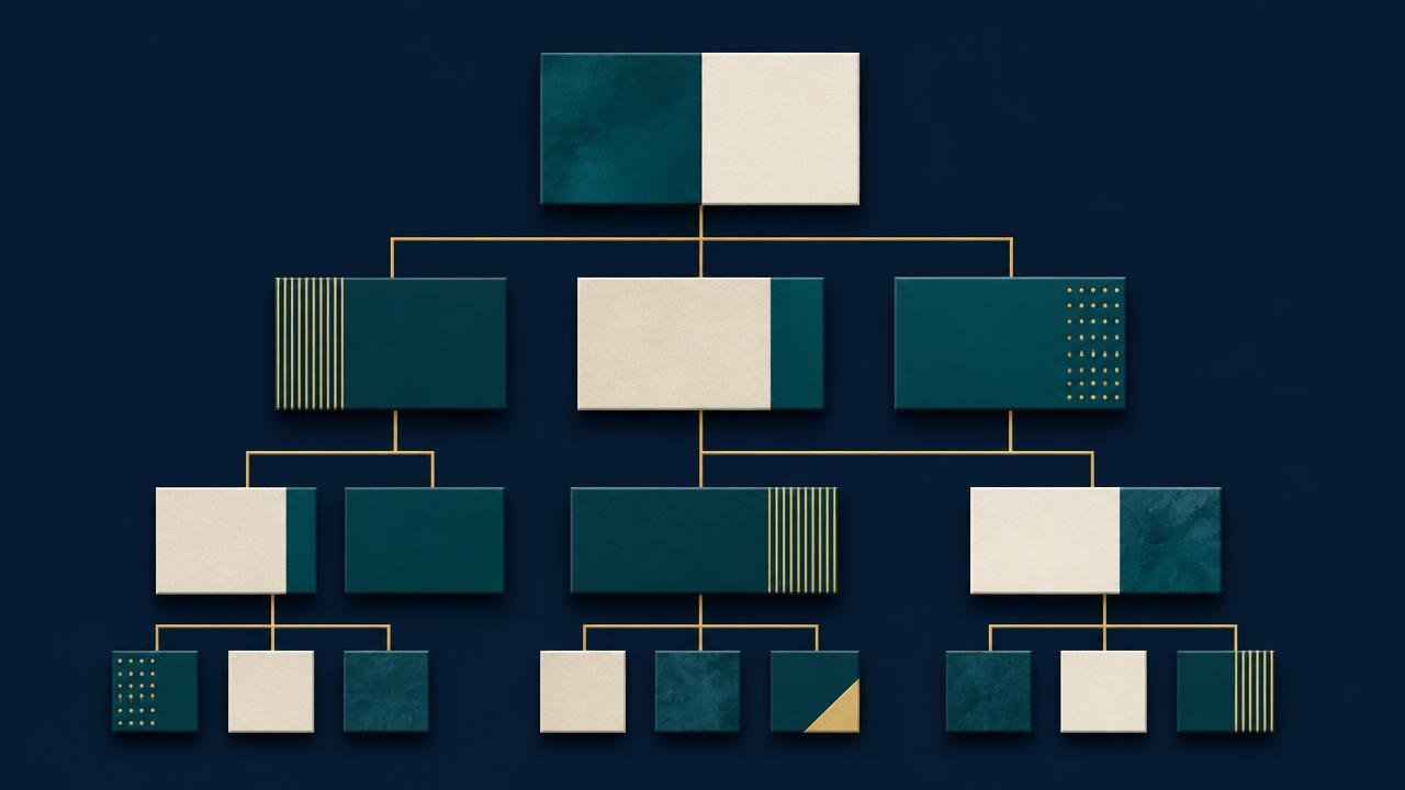 Illustration abstraite d'un organigramme d'entreprise